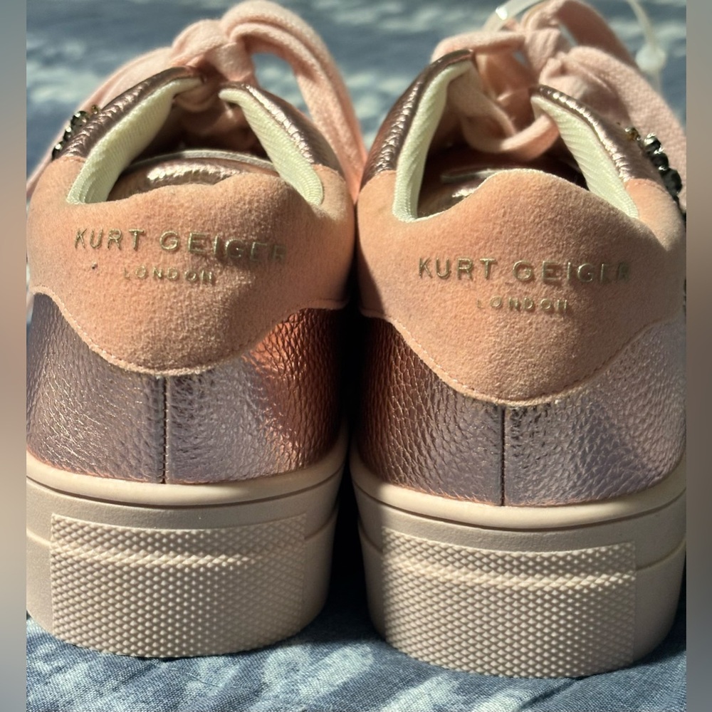 NWT Kurt Geiger London Kids Mini Laney Eye Platform Pink Sneakers Leather Size 4 - Picture 6 of 16